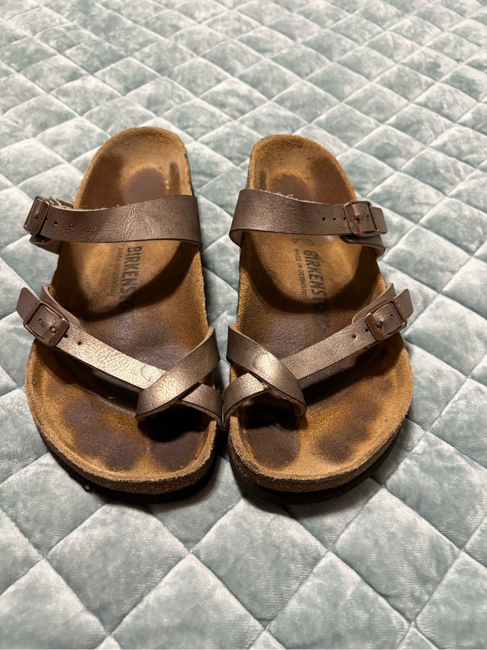 Birkenstock Kids Brown Double-Strap Leather Sandals